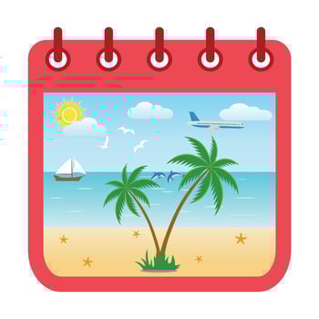Beach holidays and tourism calendar vector