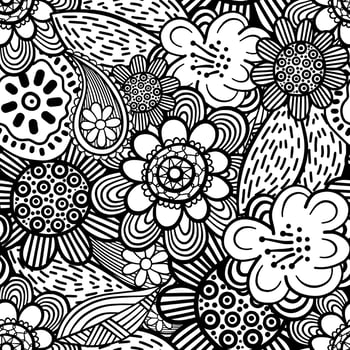 Artistic Floral Line Art Scandinavian Doodle vector