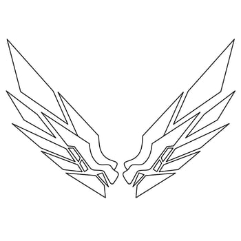 Wing ornament line art vector design