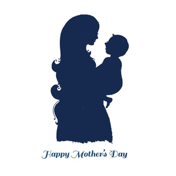 Beautiful mothers day for woman and child love card background vector