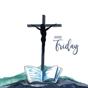 Good friday background with jesus christ crucifixion card design vector