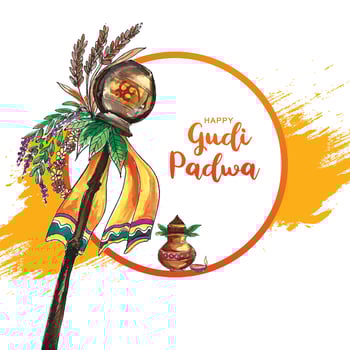 Gudi Padwa Celebration Greeting Card Background vector