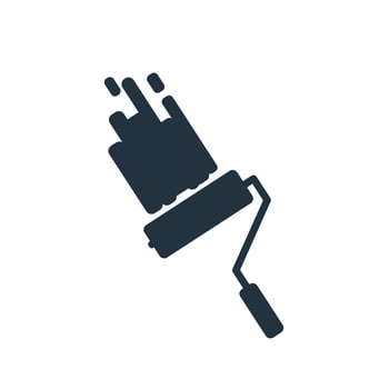 Paint roller icon isolated on a white background.  symbol Paint roller symbol for web and mobile applications.  Vector illustration