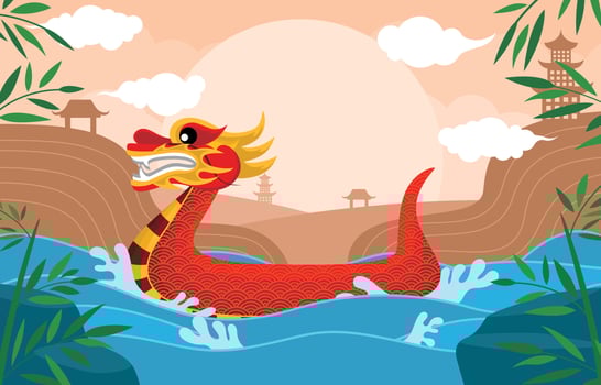 Dragon Boat Festival Concept vector