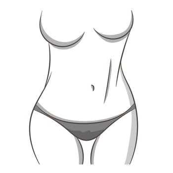 Fitness, diet and healthy eating concept. Woman after diet, fitness or liposuction. vector