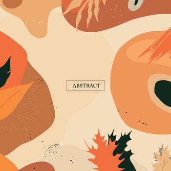 Artistic abstract background template with autumn theme, with hand drawn style vector