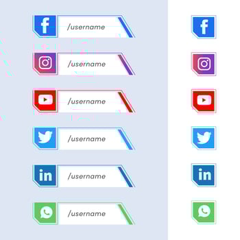 social media lower thirds pack vector