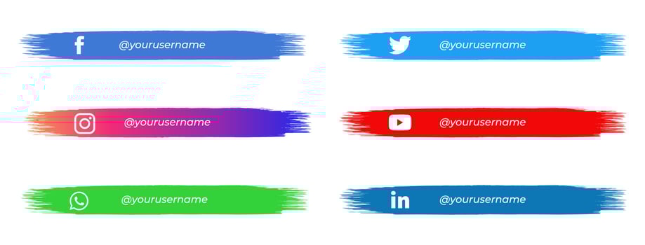 social media lower thirds pack vector