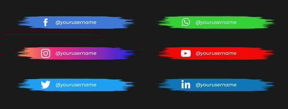 social media lower thirds pack vector