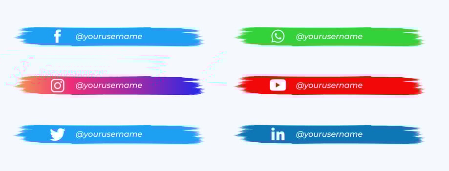 social media lower thirds pack vector