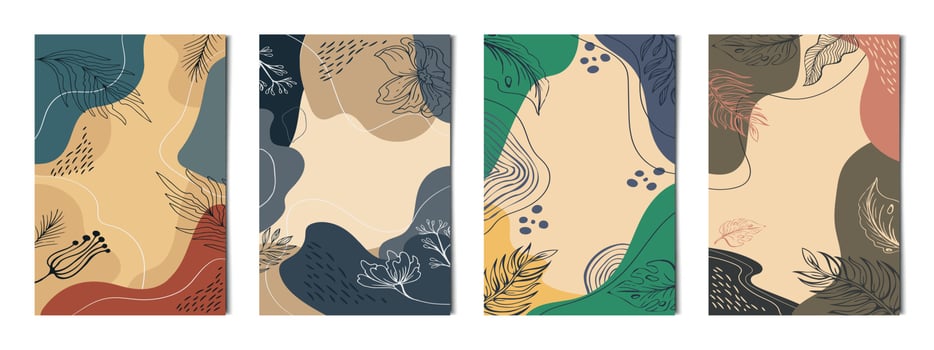 Set of 4 pcs abstract artistic texture backgrounds for advertising, business cards and banners - Vector