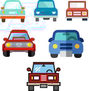 Car cartoon vector set