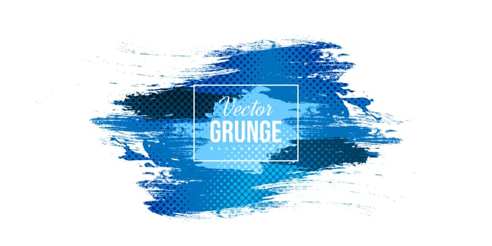 Abstract Blue and White Grunge Background with Halftone Style. Brush Stroke Illustration for Banner, Poster. Sports Background. Scratch and Texture Elements For Design vector