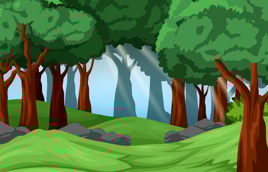 Beautiful Summer Forest Landscape Background vector