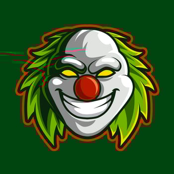 head clown mascot logo isolated vector