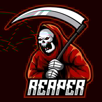 reaper mascot logo gaming vector illustration