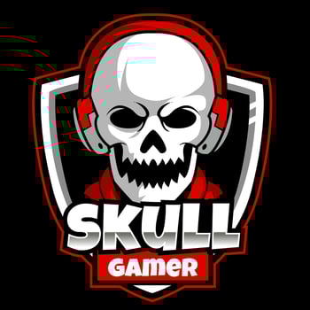 skull gamer mascot logo gaming vector illustration