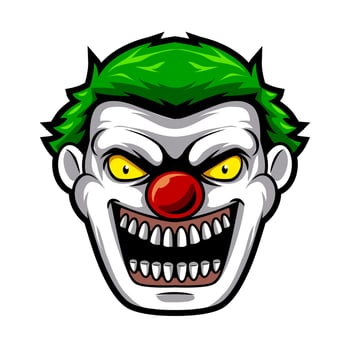 head clown mascot logo isolated vector