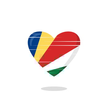 Seychelles flag shaped love illustration vector