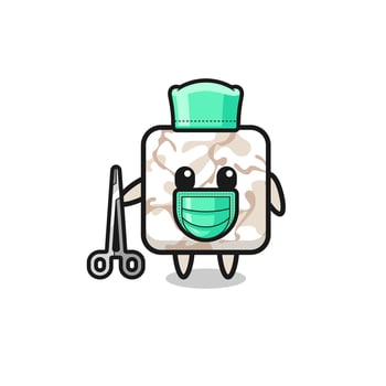 surgeon ceramic tile mascot character vector