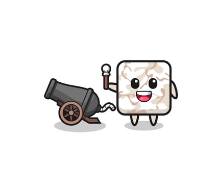 cute ceramic tile shoot using cannon vector