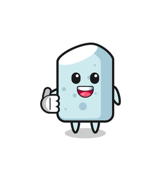 chalk mascot doing thumbs up gesture vector