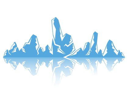 blue iceberg with shadow vector