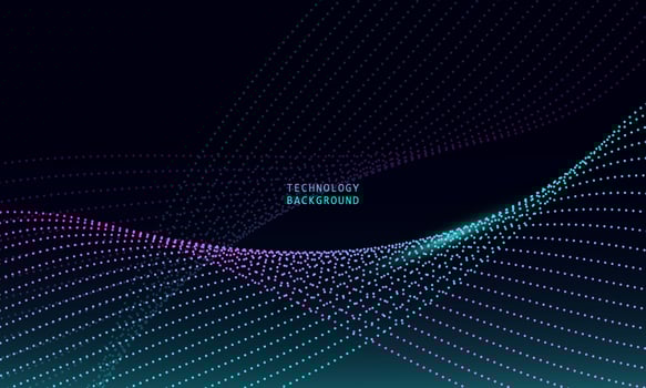 abstract wave technology background with blue light smooth and flow. vector
