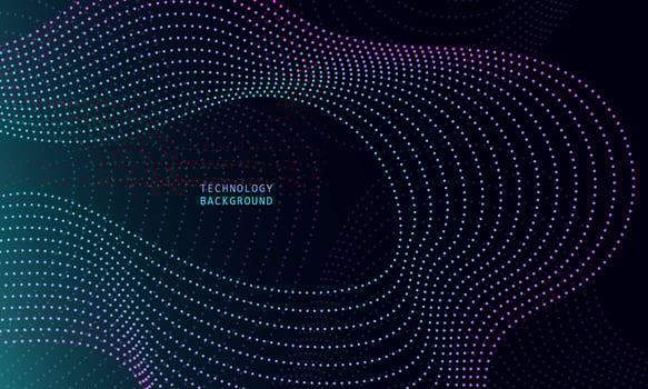 abstract wave technology background with blue light smooth and flow. vector
