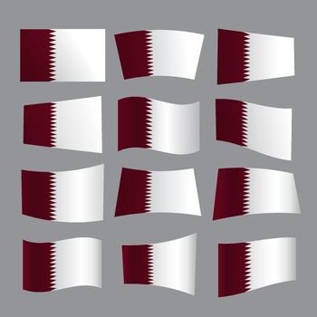 Flag set of Qatar isolated . Vector illustration