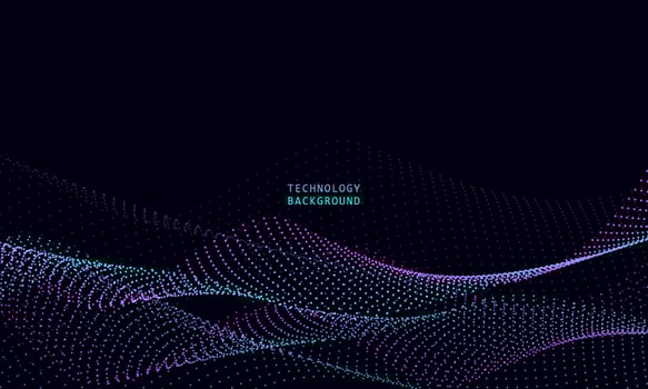 abstract wave technology background with blue light smooth and flow. vector