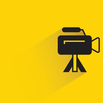 video camera on tripod illustration vector