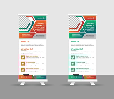 Business Roll up banner stand template design, modern portable stands corporate roll-up banner layout, pull up, vector illustration, business flyer, brochure, Corporate banner