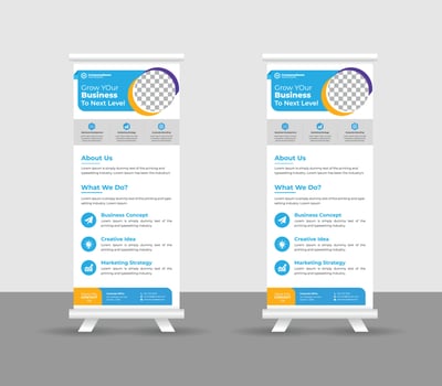 Business Roll up banner stand template design, modern portable stands corporate roll-up banner layout, pull up, vector illustration, business flyer, brochure, Corporate banner