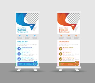 Business Roll up banner stand template design, modern portable stands corporate roll-up banner layout, pull up, vector illustration, business flyer, brochure, Corporate banner