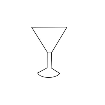 Cocktail Drink Beverage for relax and celebration Hand drawn organic line Doodle vector