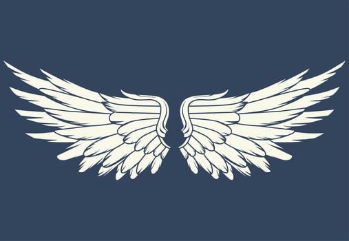 Vector logo icon white angel wings