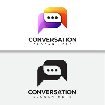 modern color conversation logo. communication logo, chat logo design two version vector