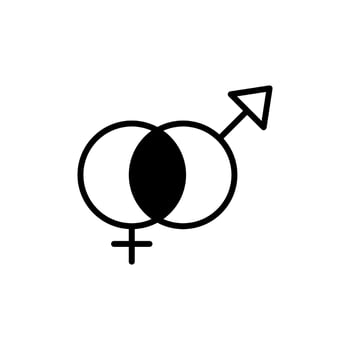Gender, Sign, Male, Female, Straight Solid Line Icon Vector Illustration Logo Template. Suitable For Many Purposes.