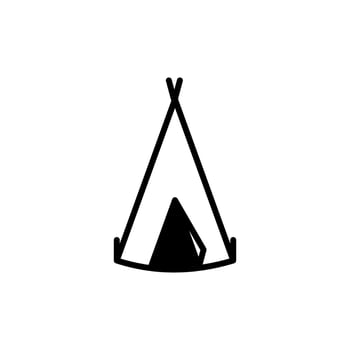 Camp, Tent, Camping, Travel Solid Line Icon Vector Illustration Logo Template. Suitable For Many Purposes.