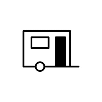 Caravan, Camper, Travel Solid Line Icon Vector Illustration Logo Template. Suitable For Many Purposes.