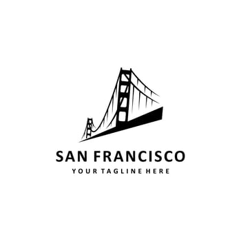 San Francisco bridge Logo design template. Simple and clean flat design of bridge vector template. bridge logo for business.