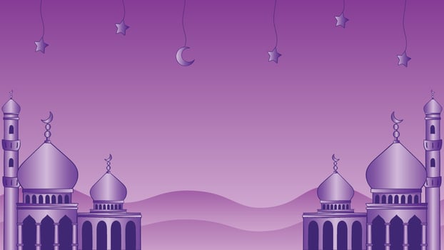 Purple Flat ramadan background Premium Vector