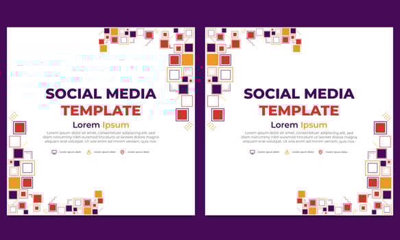 flat colorful abstract geometric social media post template vector