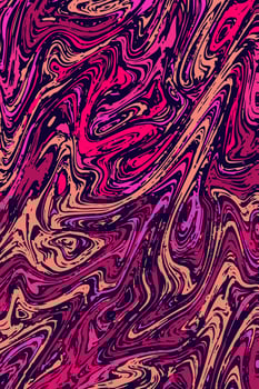 Abstract vertical background retro blue-pink-purple acrylic paint style in liquid marble pattern. Use for template, cover, wallpaper. vector