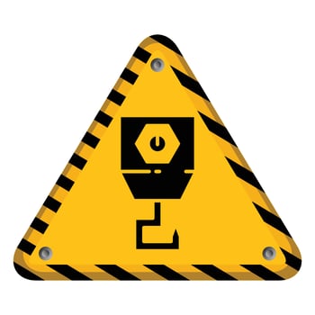 crane hook triangle signage vector