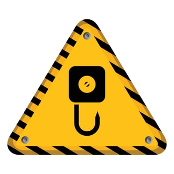 crane hook yellow triangle signage vector