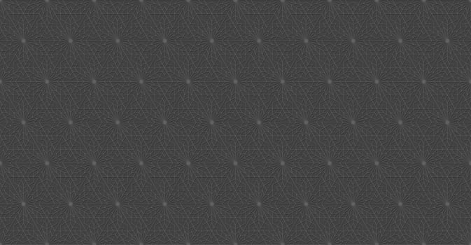 Islamic persian star hexagon small line geometric traditional motif seamless pattern on grey monochrome color background. vector