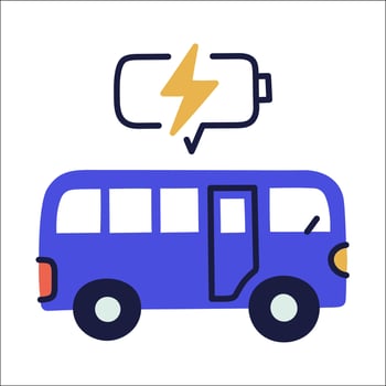 electric vehicle. hand drawn EV doodle icon. vector
