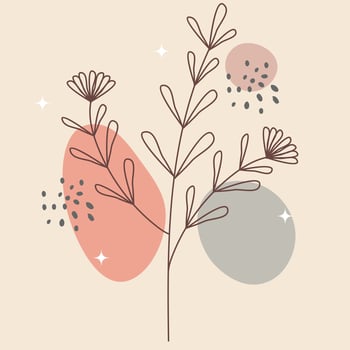 modern Hand drawn one line art with botanical flower illustration wall art poster vector